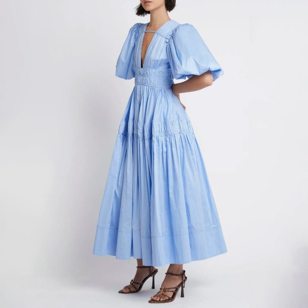 Aje Fallingwater Gathered Midi Dress